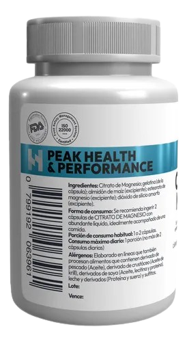 Citrato De Magnesio 400 Mg 90 Cápsulas - Hopkins Supplements Sabor Sin sabor
